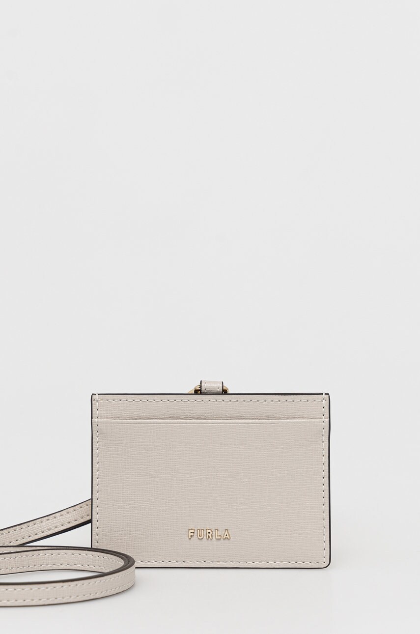 Furla carcasa din piele femei, culoarea bej answear.ro