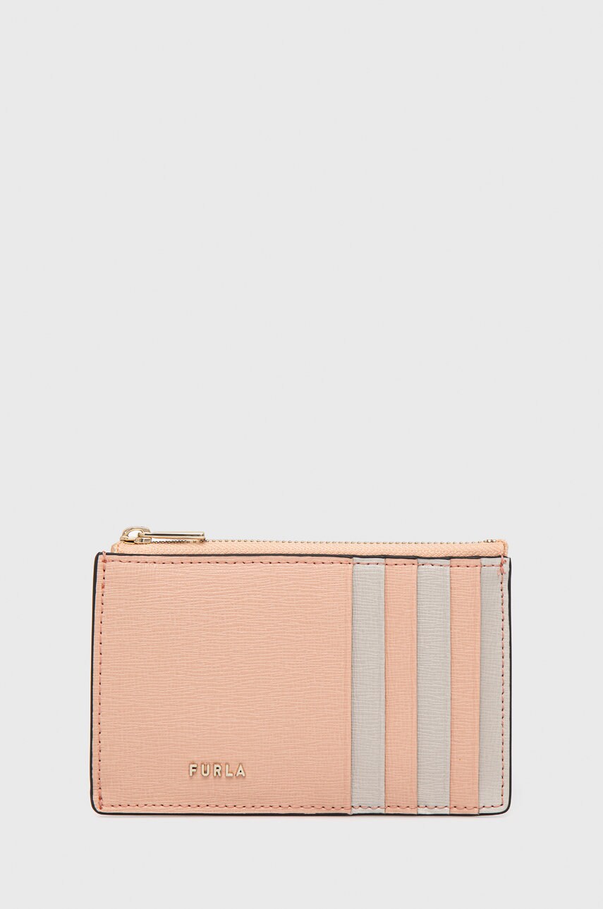 Furla carcasa din piele femei, culoarea portocaliu