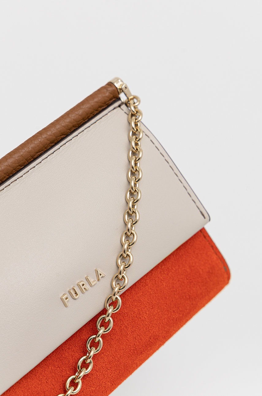 

Кожаный кошелек Furla женский цвет серый