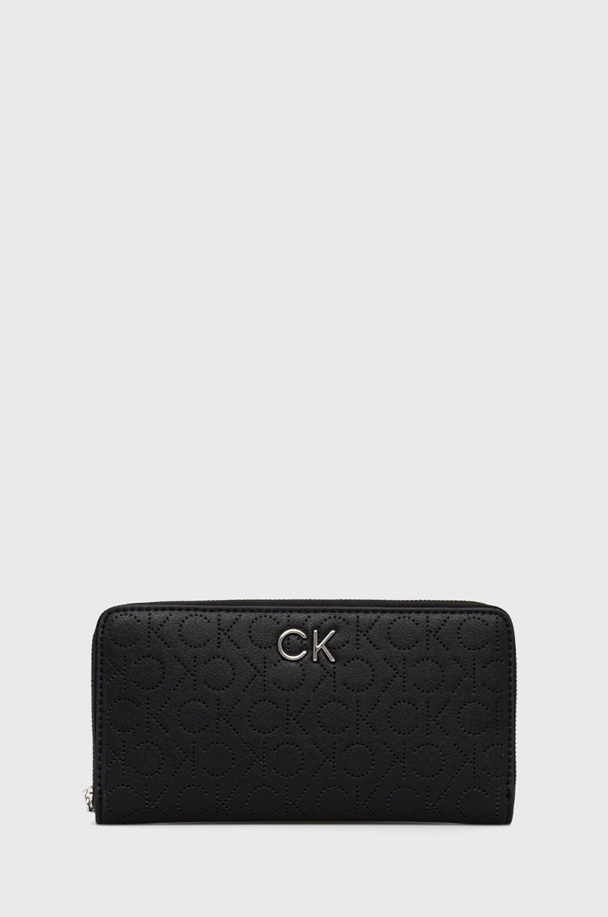 

Портфейл Calvin Klein дамски в черно, Черен