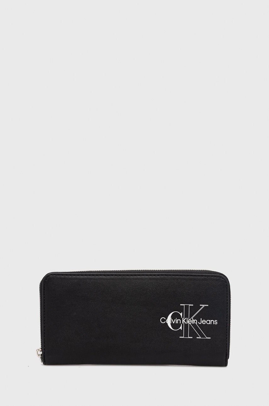 

Портфейл Calvin Klein Jeans дамски в черно, Черен