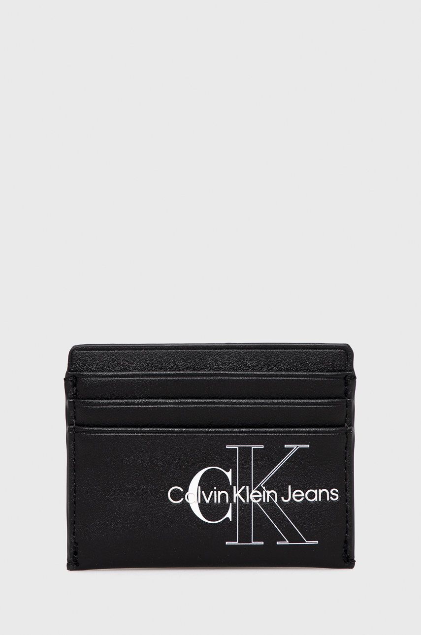 Calvin Klein Jeans etui na karty damski kolor czarny