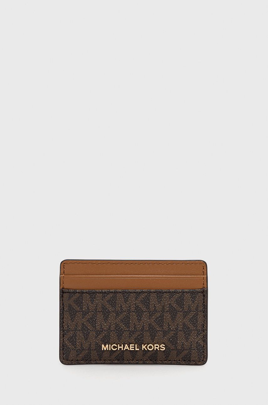 MICHAEL Michael Kors carcasa cardului femei, culoarea maro