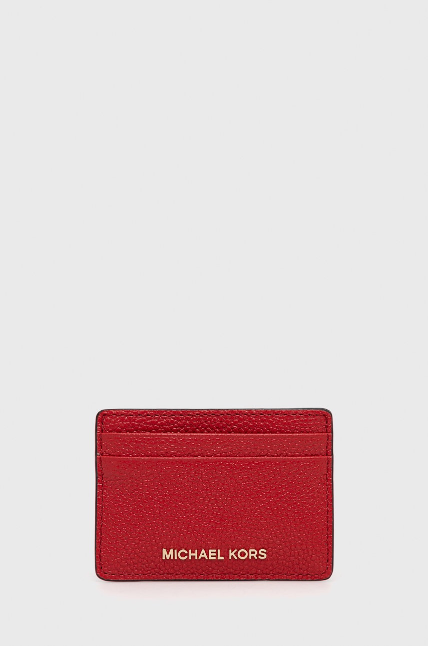 

Кожен калъф за карти MICHAEL Michael Kors дамски в розово, Червен