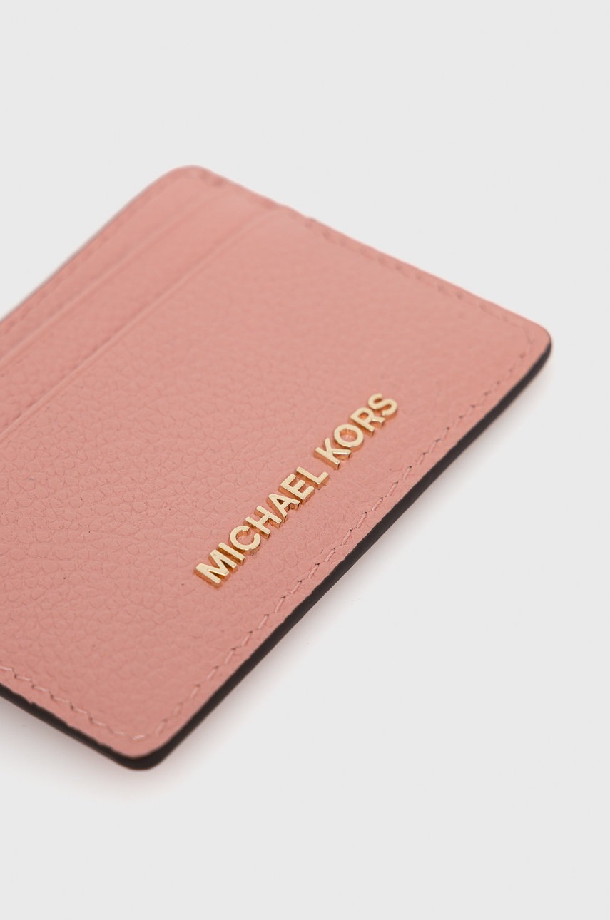 

Кожаный чехол на карты MICHAEL Michael Kors женский цвет розовый