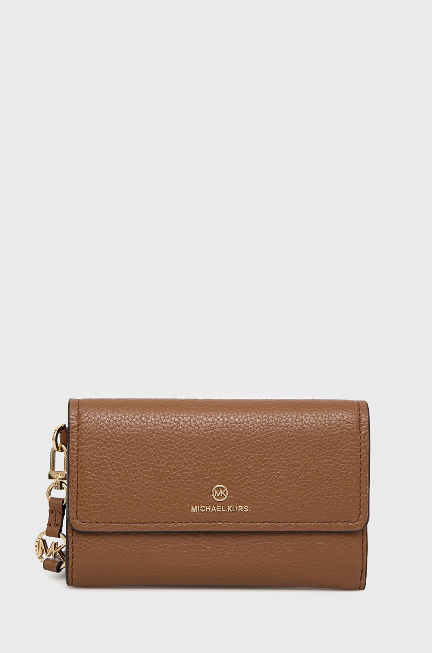

Кожен портфейл MICHAEL Michael Kors дамски в кафяво, Кафяв