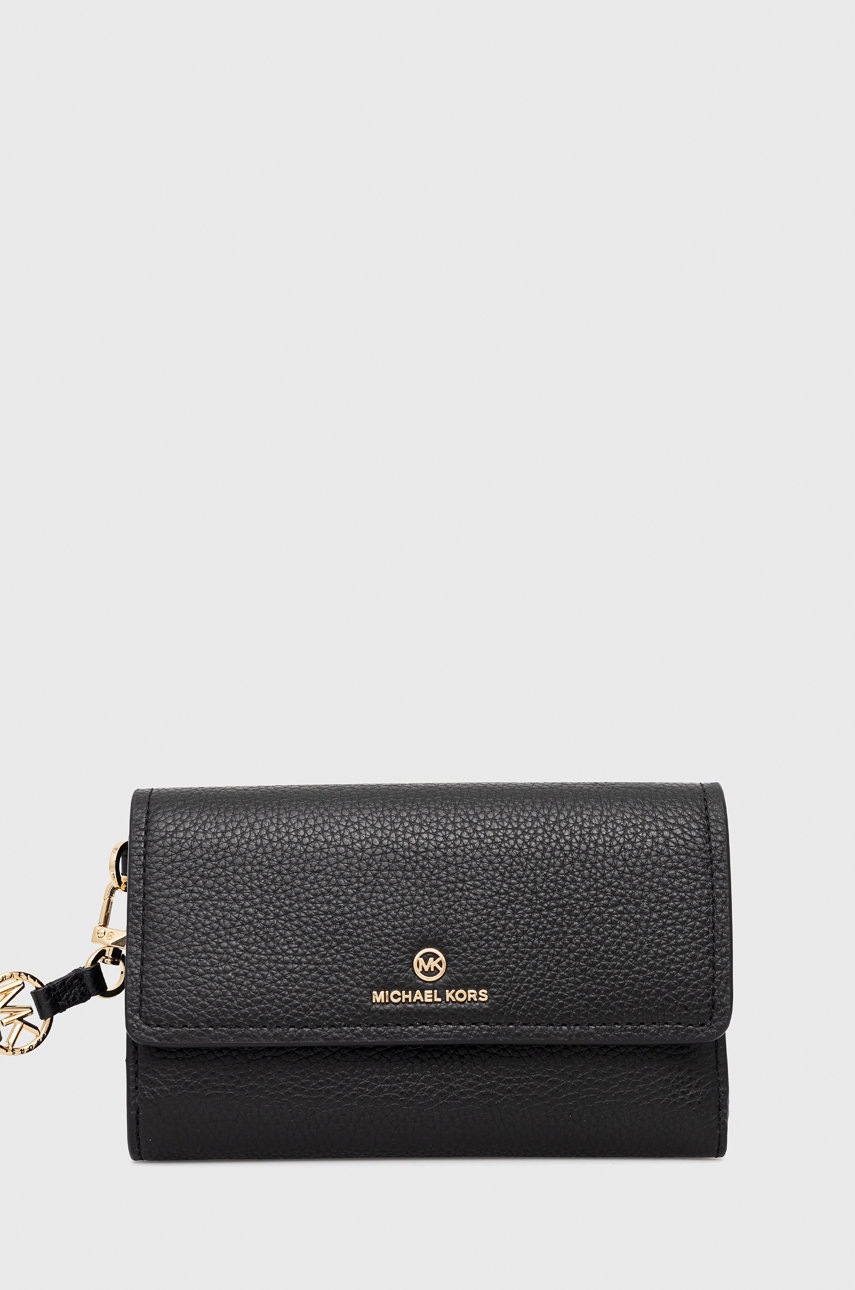 

Кожен портфейл MICHAEL Michael Kors дамски в черно, Черен