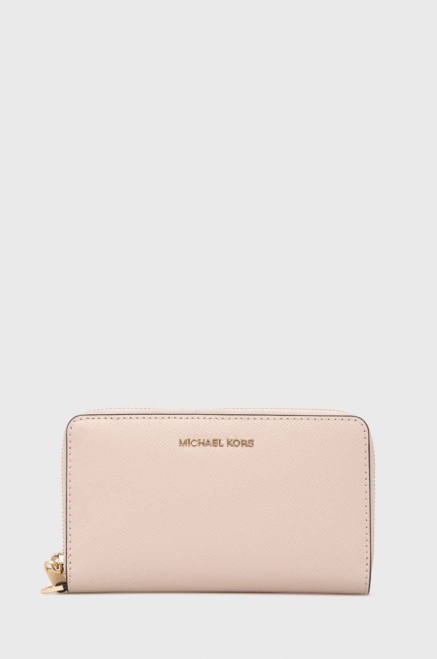 

Кожен портфейл MICHAEL Michael Kors дамски в розово, Розов