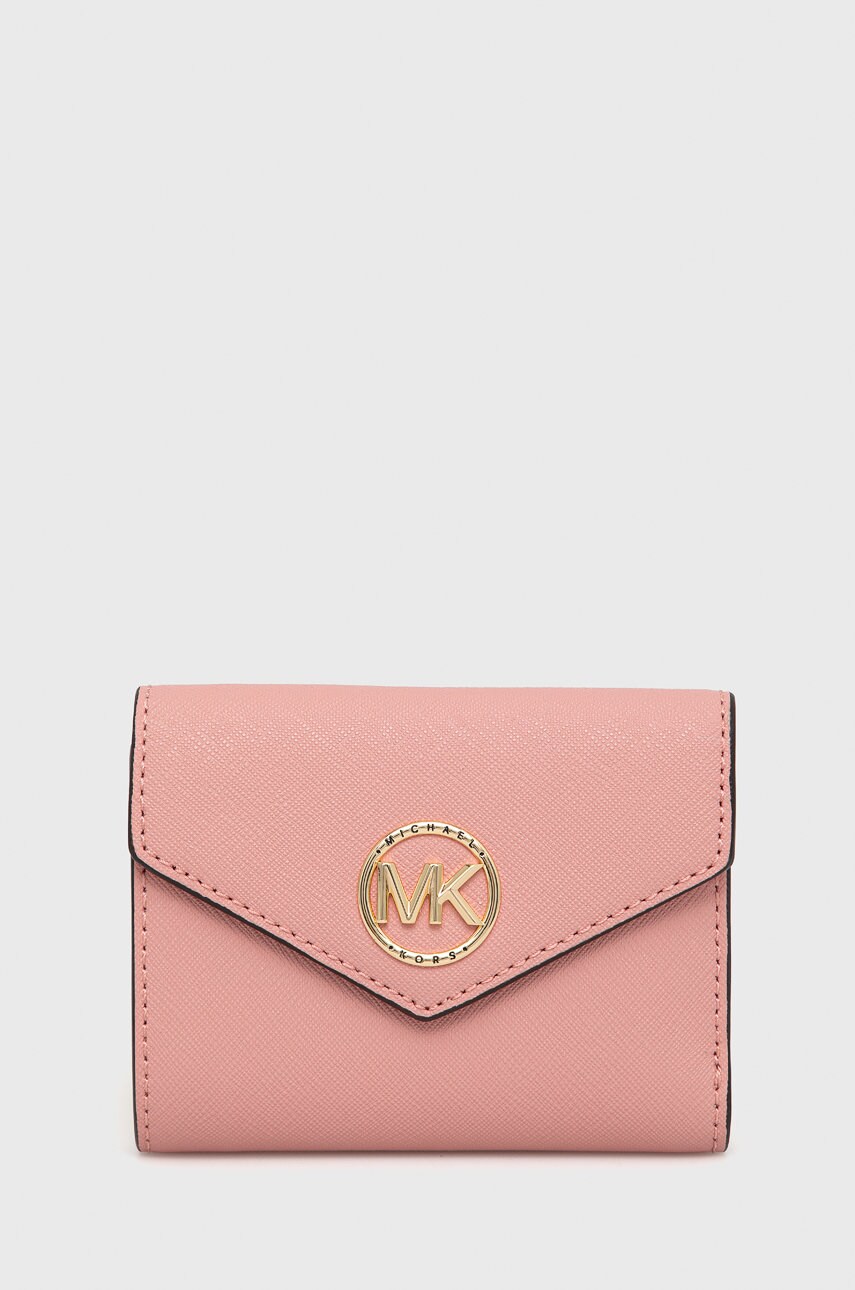 

Кожен портфейл MICHAEL Michael Kors дамски в розово, Розов