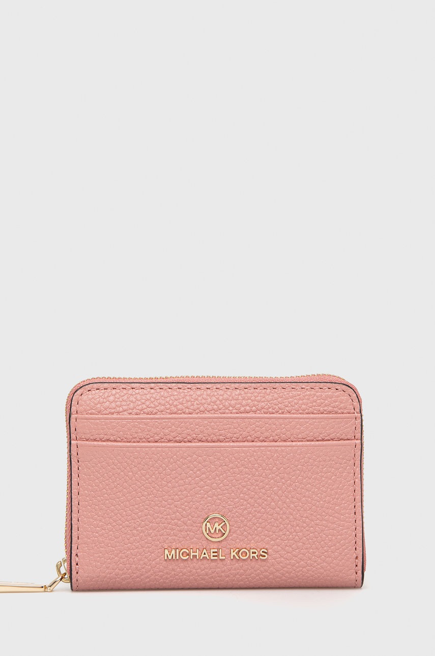 

Кожен портфейл MICHAEL Michael Kors дамски в розово, Розов