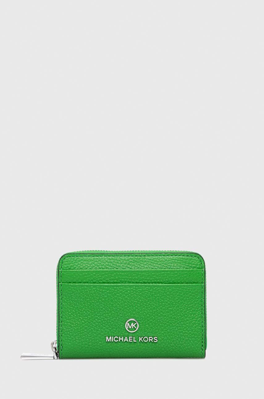 

Кожен портфейл MICHAEL Michael Kors дамски в синьо, Зелен