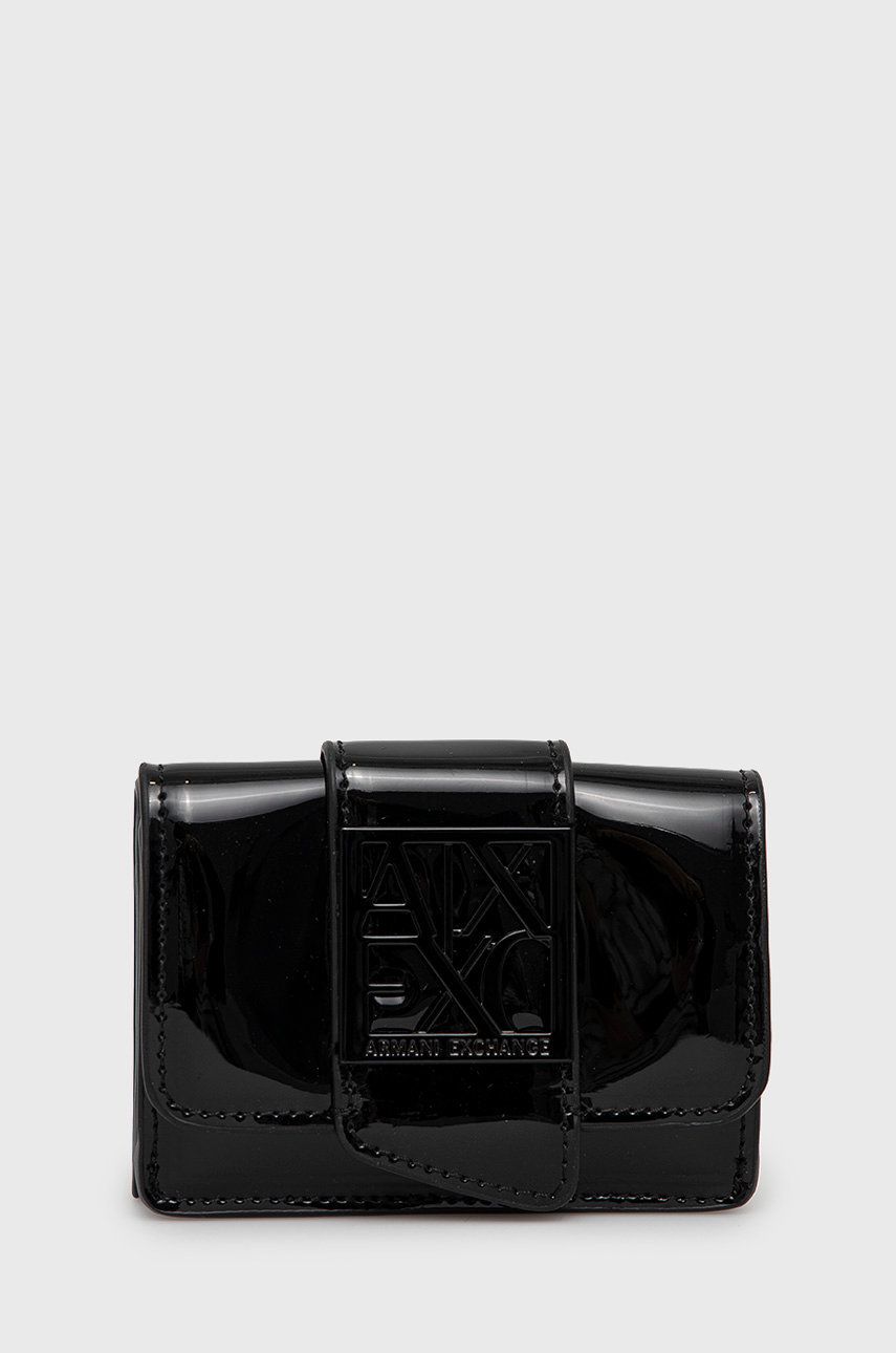 Armani Exchange portofel femei, culoarea negru ANSWEAR