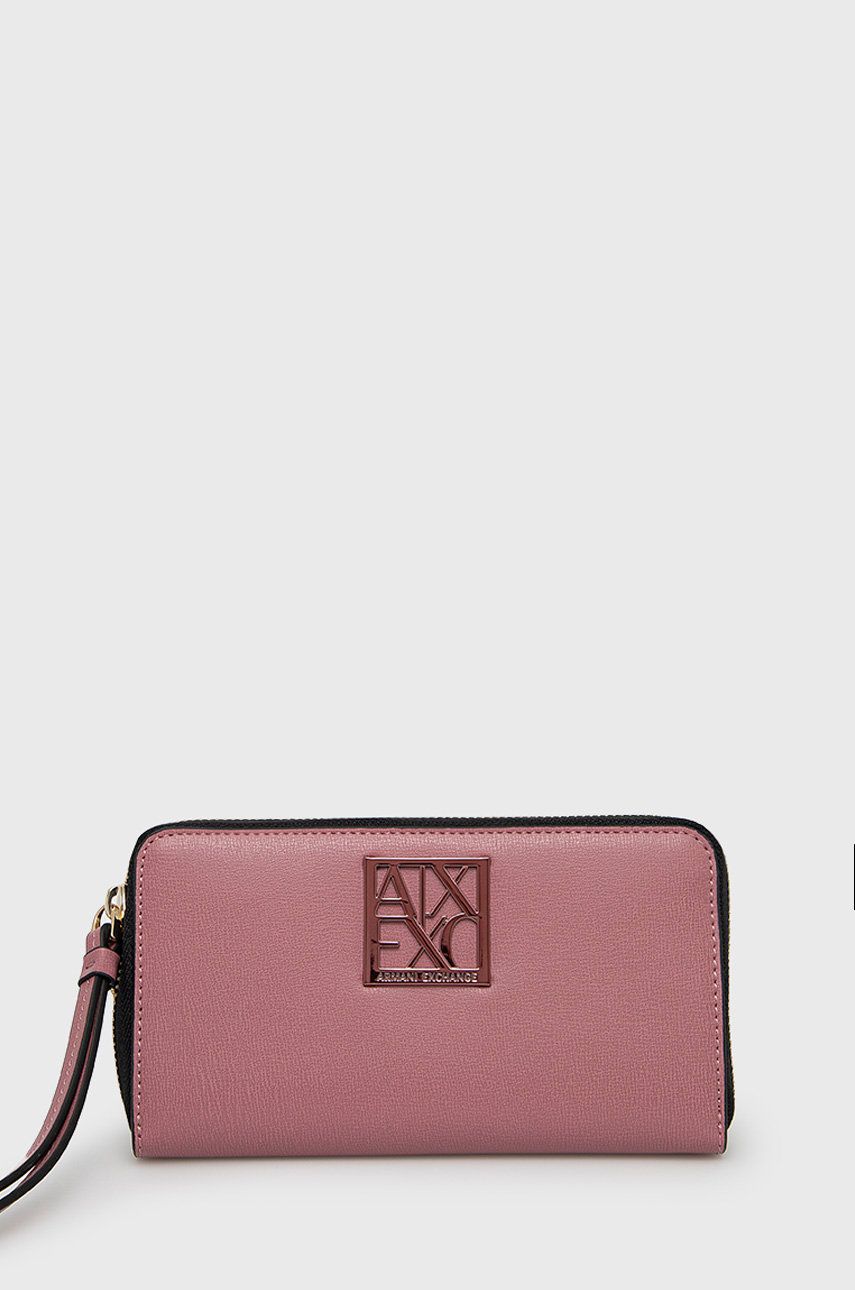 Armani Exchange portofel femei, culoarea roz answear.ro