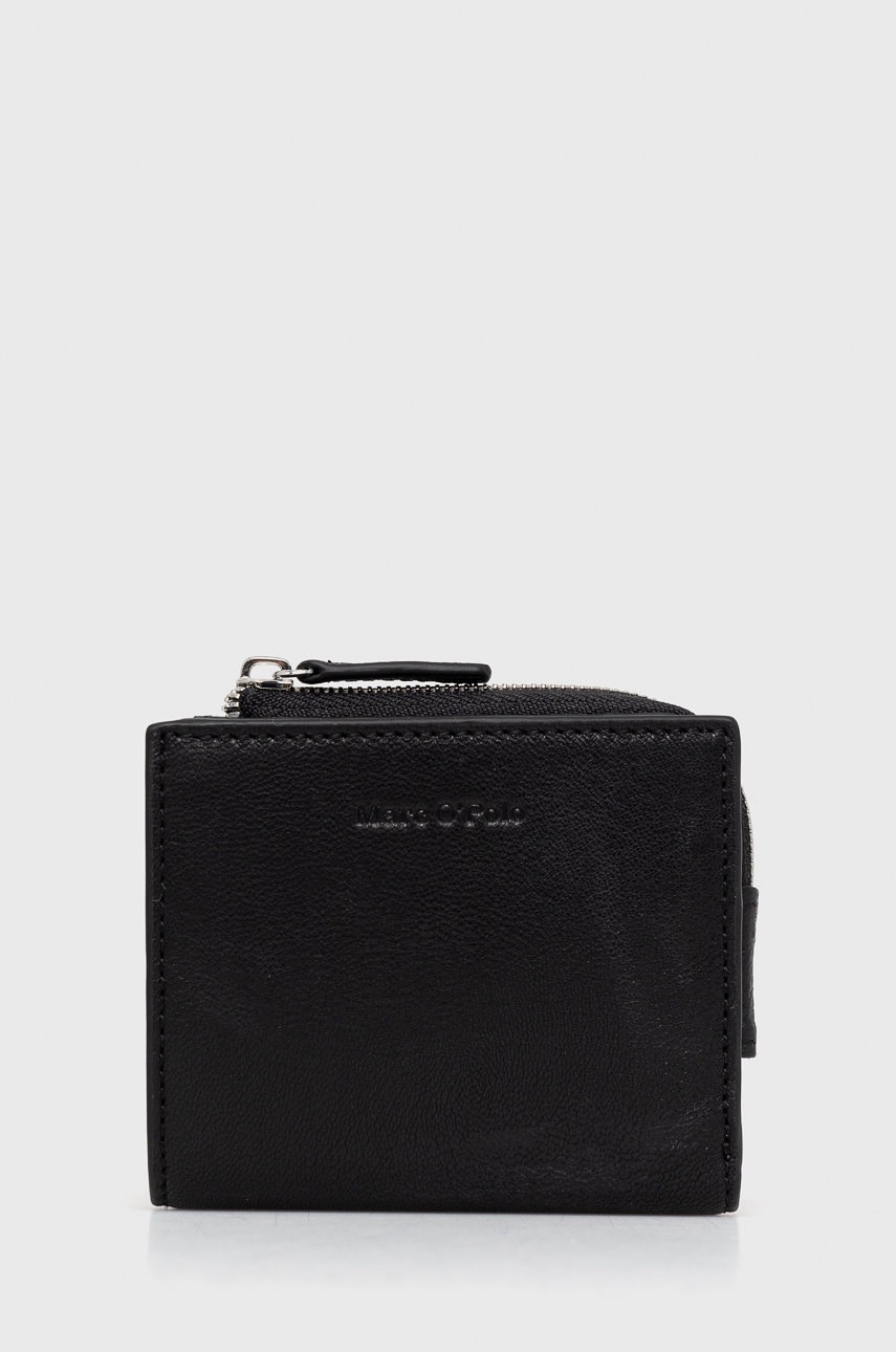 

Кожен портфейл Marc O'Polo дамски в черно, Черен
