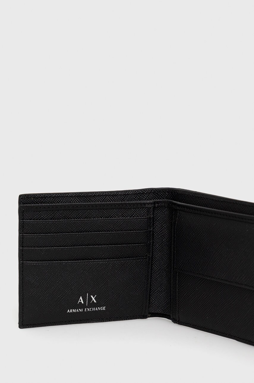 

Кожаный кошелек Armani Exchange мужской цвет чёрный