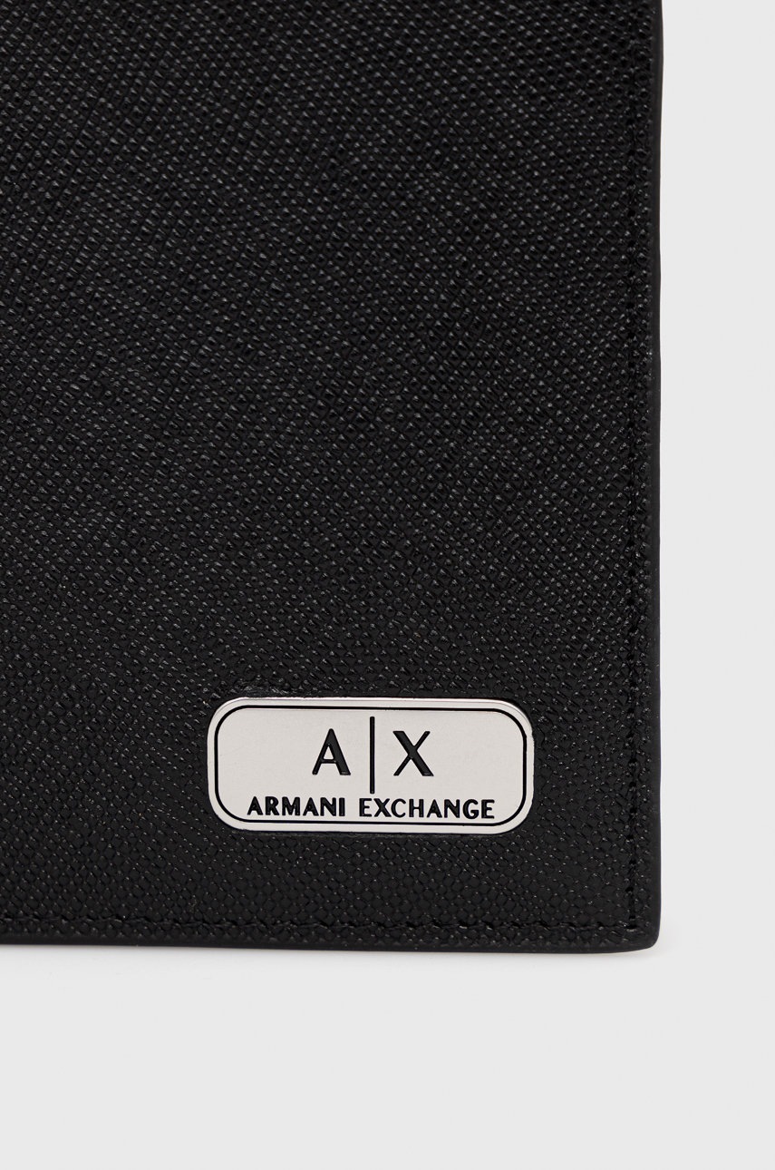 

Шкіряний гаманець Armani Exchange чоловічий колір чорний