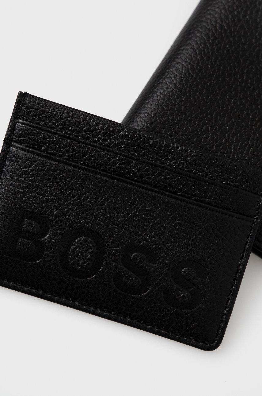 

Гаманець та чохол для карток Boss чоловічий колір чорний