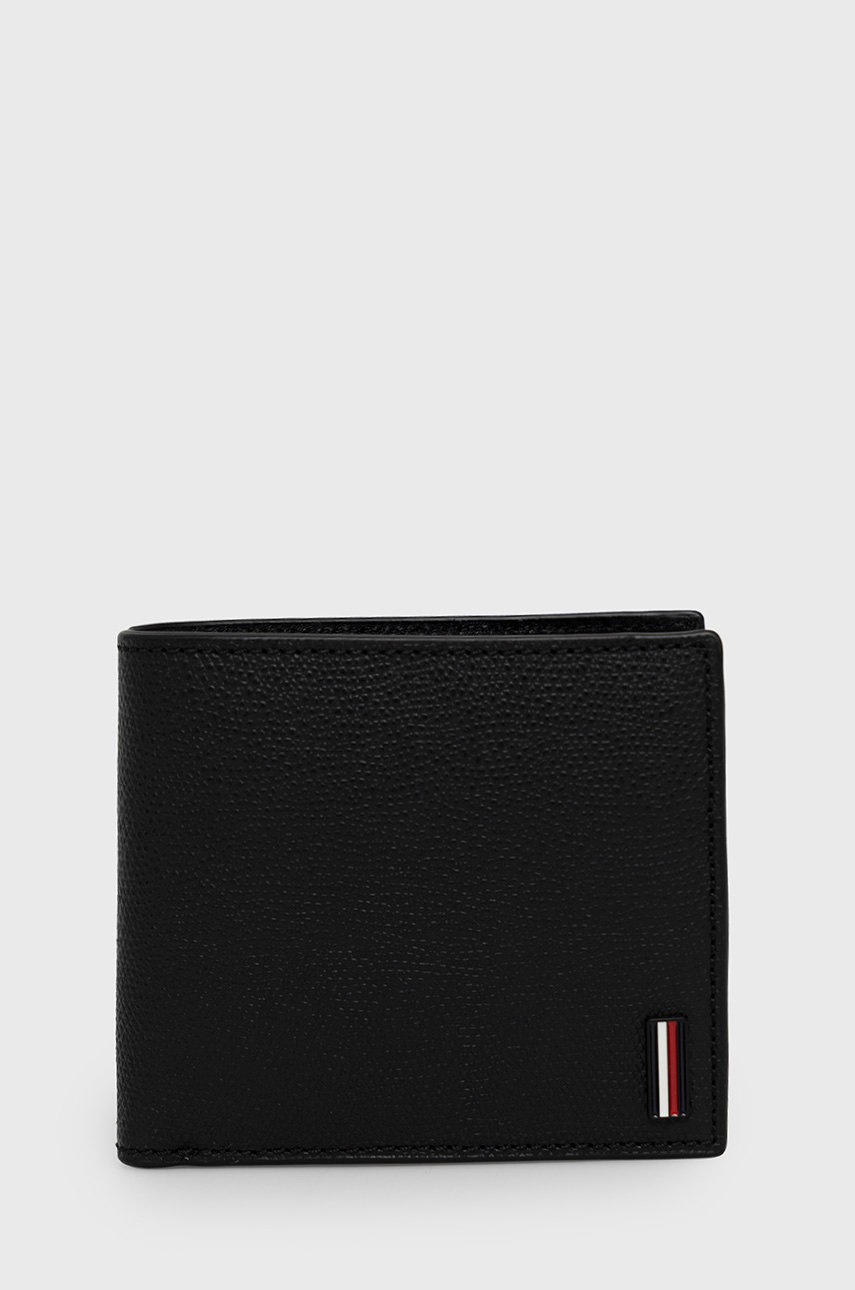 

Кожен портфейл Tommy Hilfiger мъжки в черно, Черен
