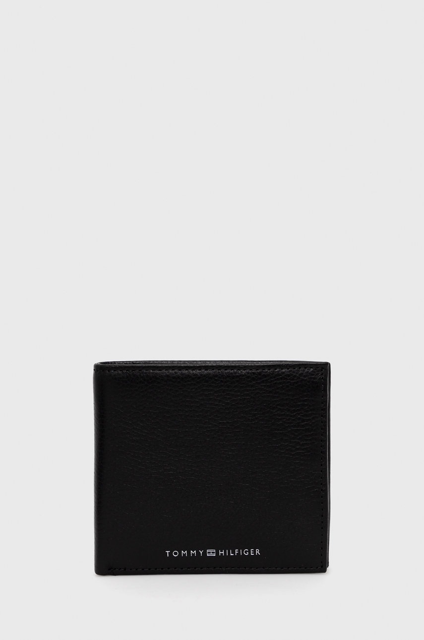 

Кожен портфейл Tommy Hilfiger мъжки в черно, Черен