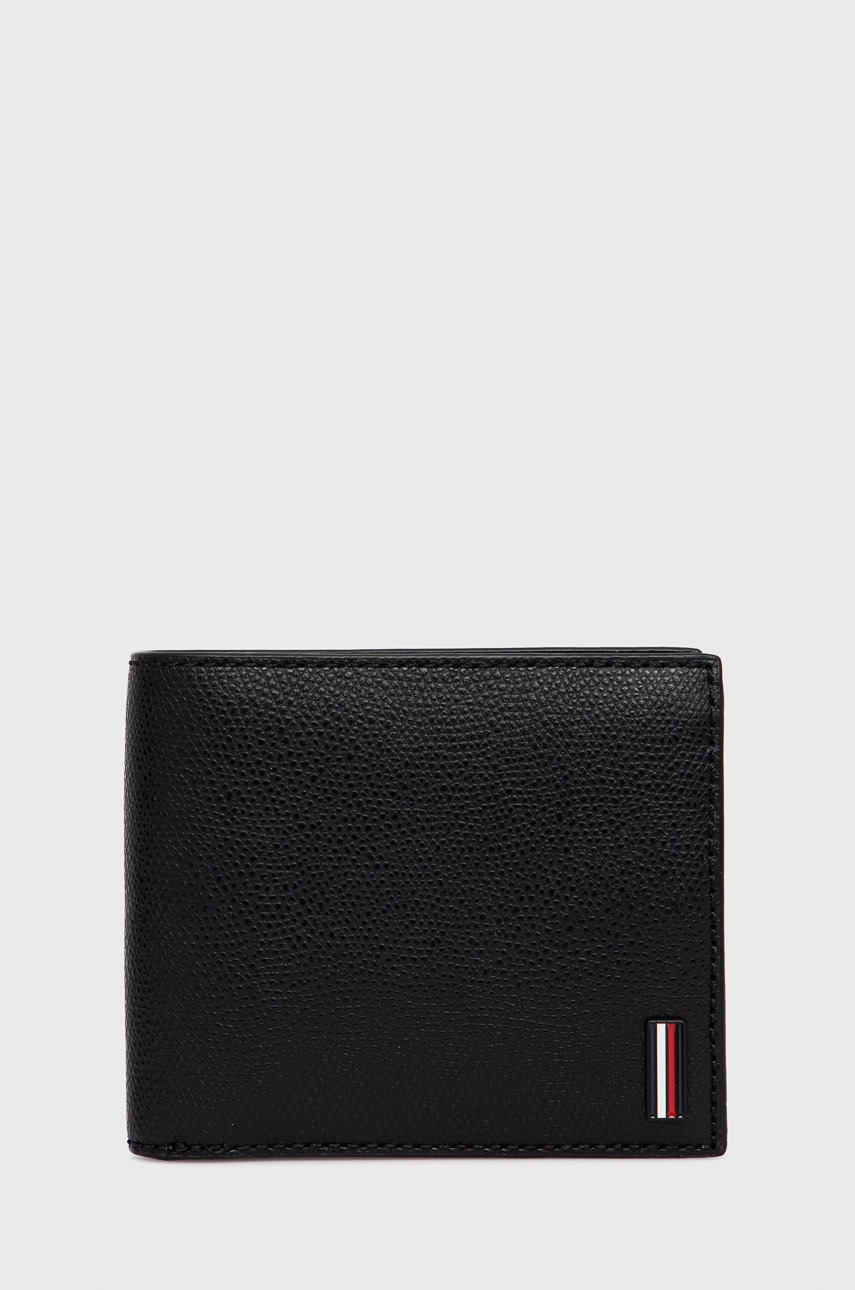 

Кожен портфейл Tommy Hilfiger мъжки в черно, Черен