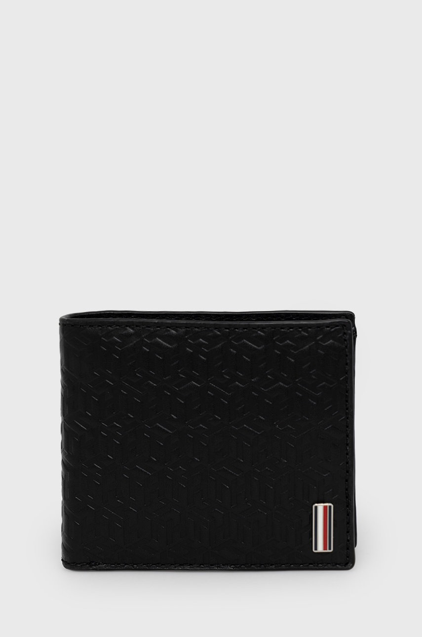 

Кожен портфейл Tommy Hilfiger мъжки в черно, Черен
