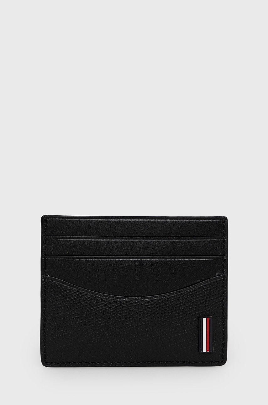 

Кожен калъф за карти Tommy Hilfiger мъжки в черно, Черен
