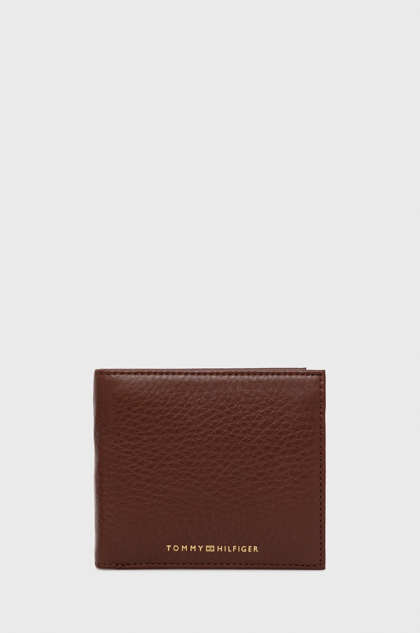 

Кожен портфейл Tommy Hilfiger мъжки в кафяво, Кафяв