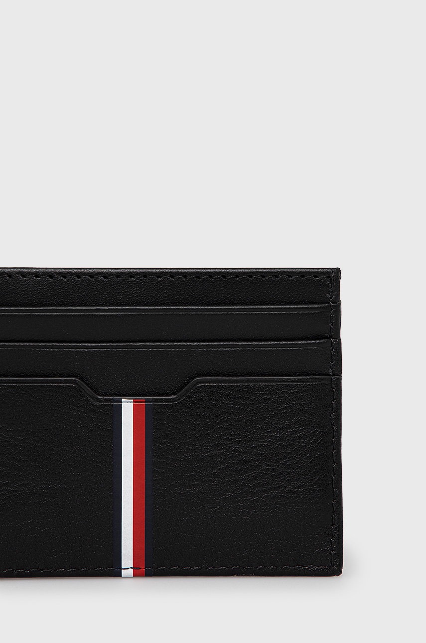 

Шкіряний чохол на банківські карти Tommy Hilfiger чоловічий колір чорний