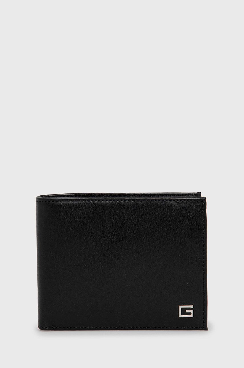 Guess portfel skórzany męski kolor czarny