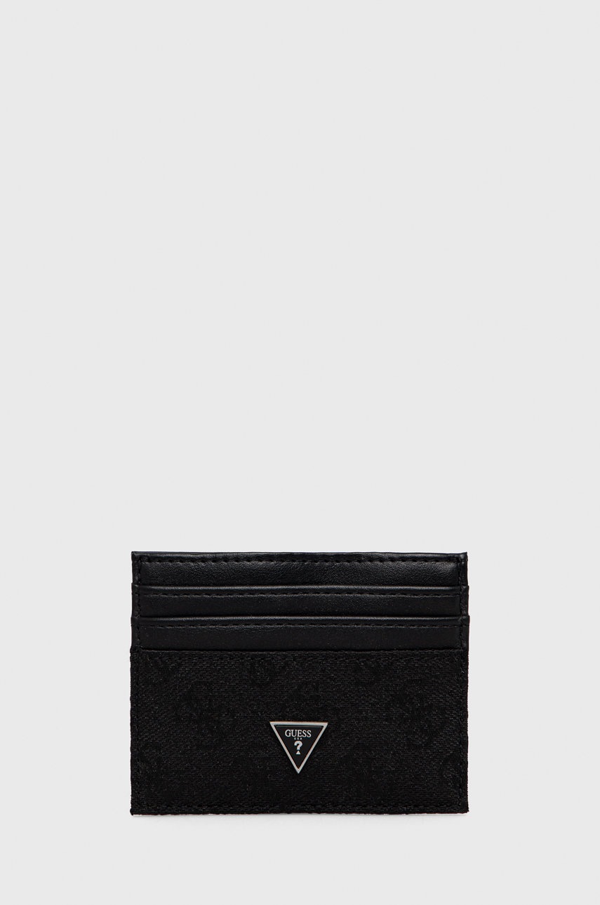 

Калъф за карти Guess мъжки в черно, Черен