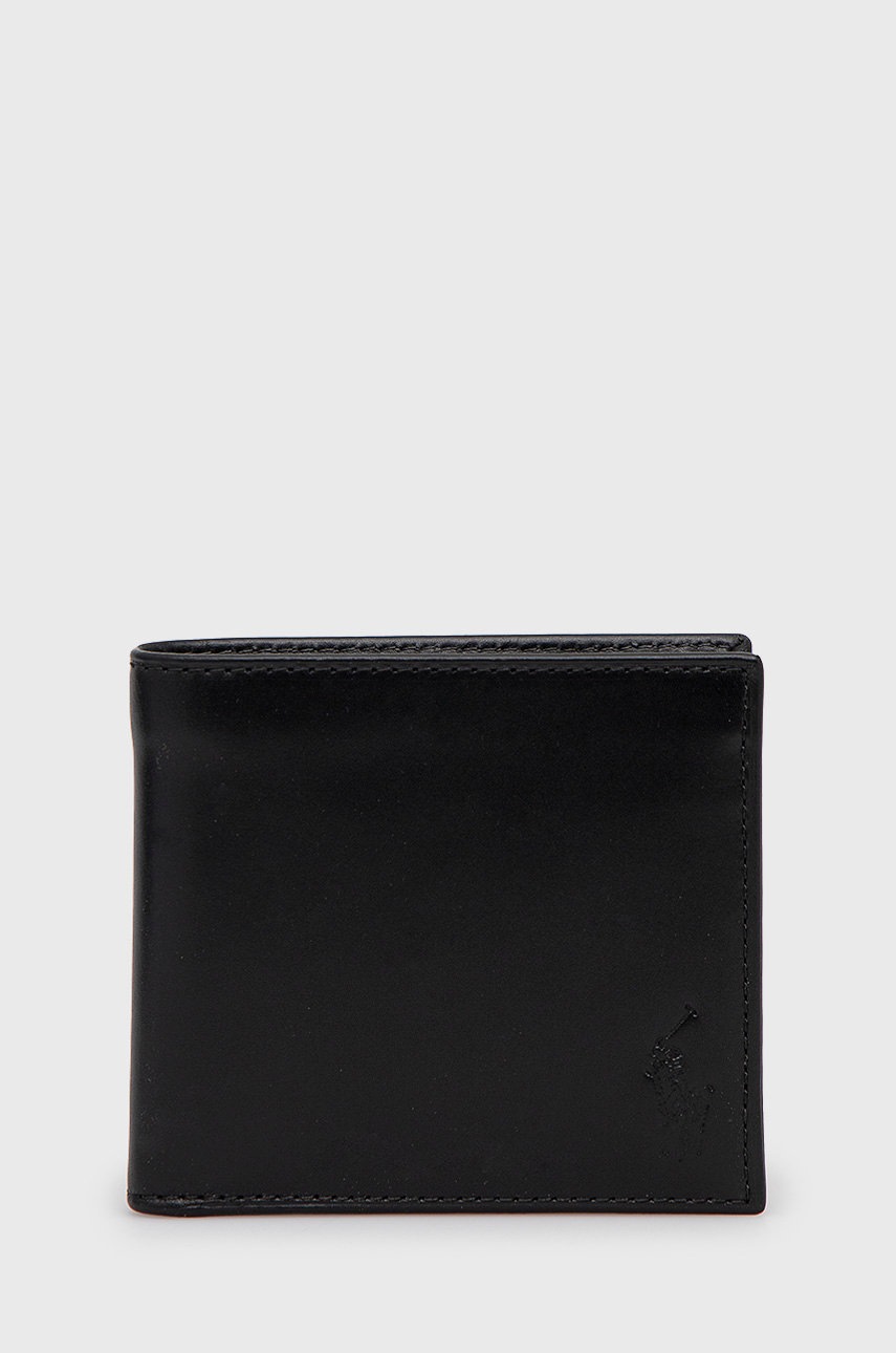

Кожен портфейл Polo Ralph Lauren мъжки в черно, Черен