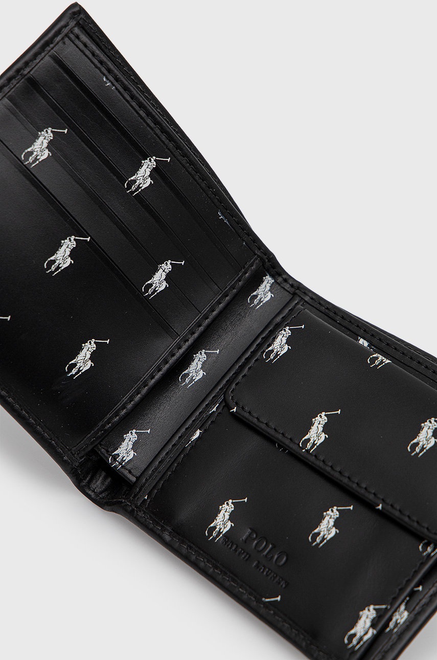 

Кожаный кошелек Polo Ralph Lauren мужской цвет чёрный