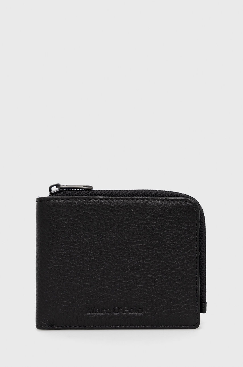 

Кожен портфейл Marc O'Polo мъжки в черно, Черен