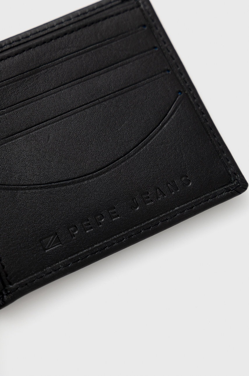 

Шкіряний гаманець Pepe Jeans Mike Wallet чоловічий колір чорний