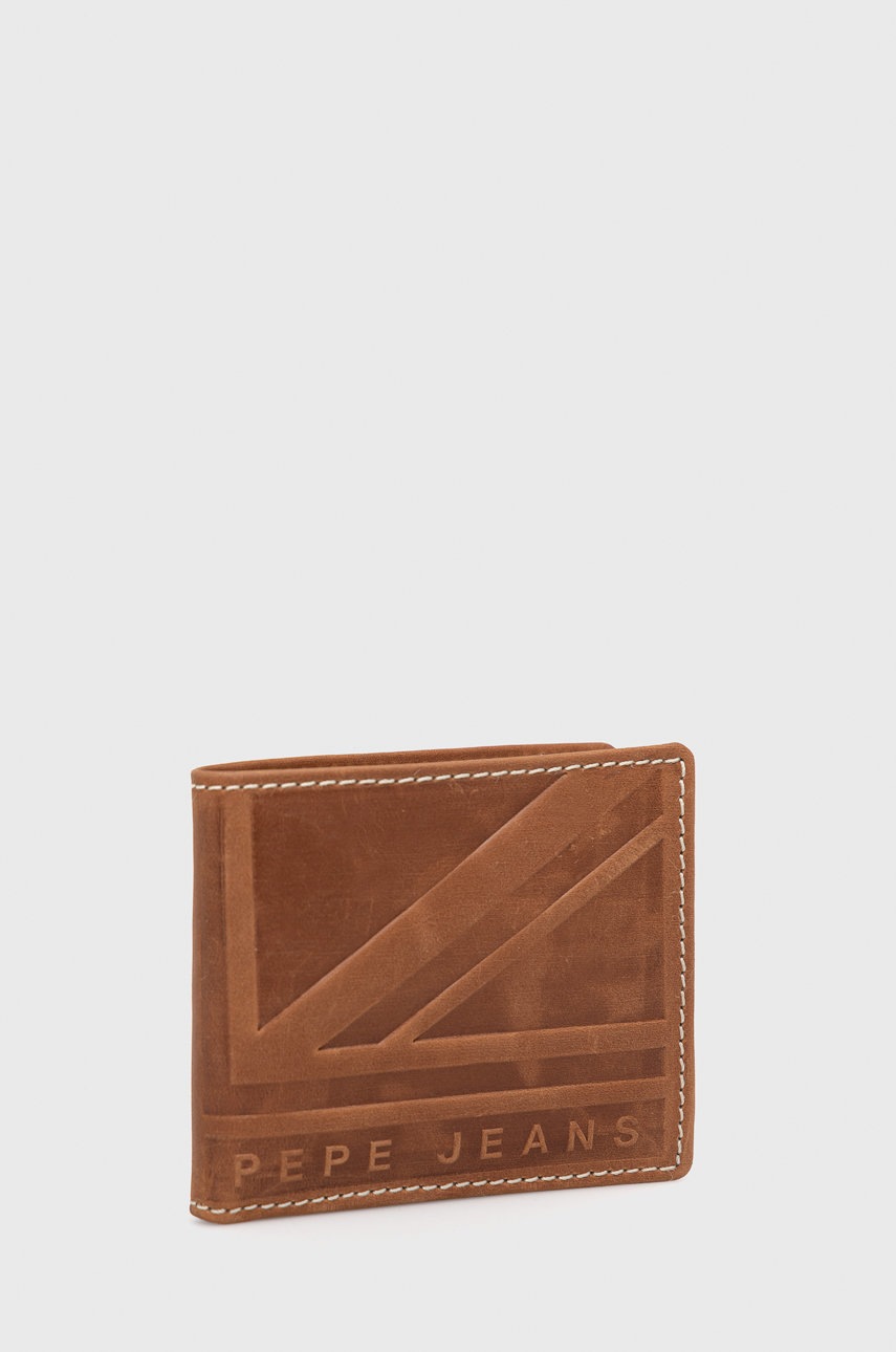 

Шкіряний гаманець Pepe Jeans Mike Wallet чоловічий колір коричневий