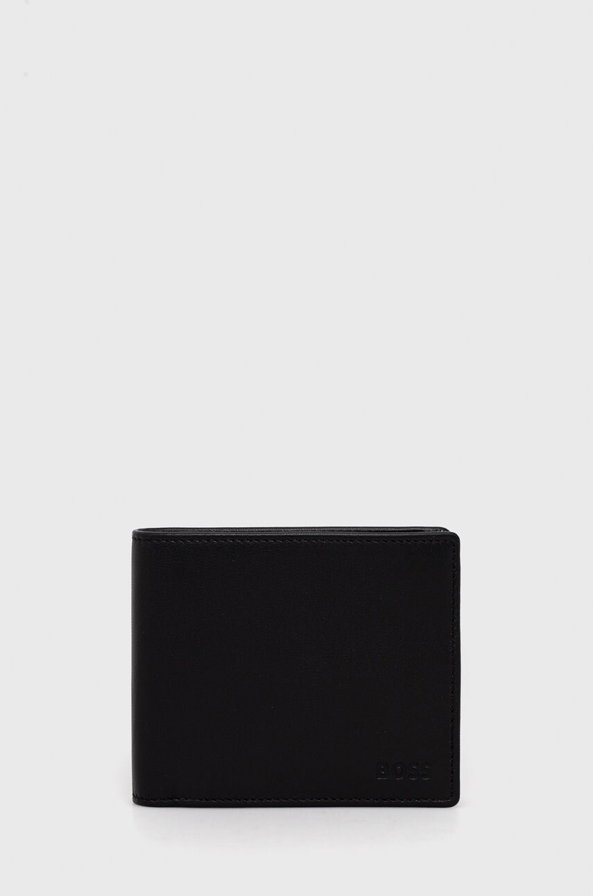 BOSS portofel de piele bărbați, culoarea negru 50470459