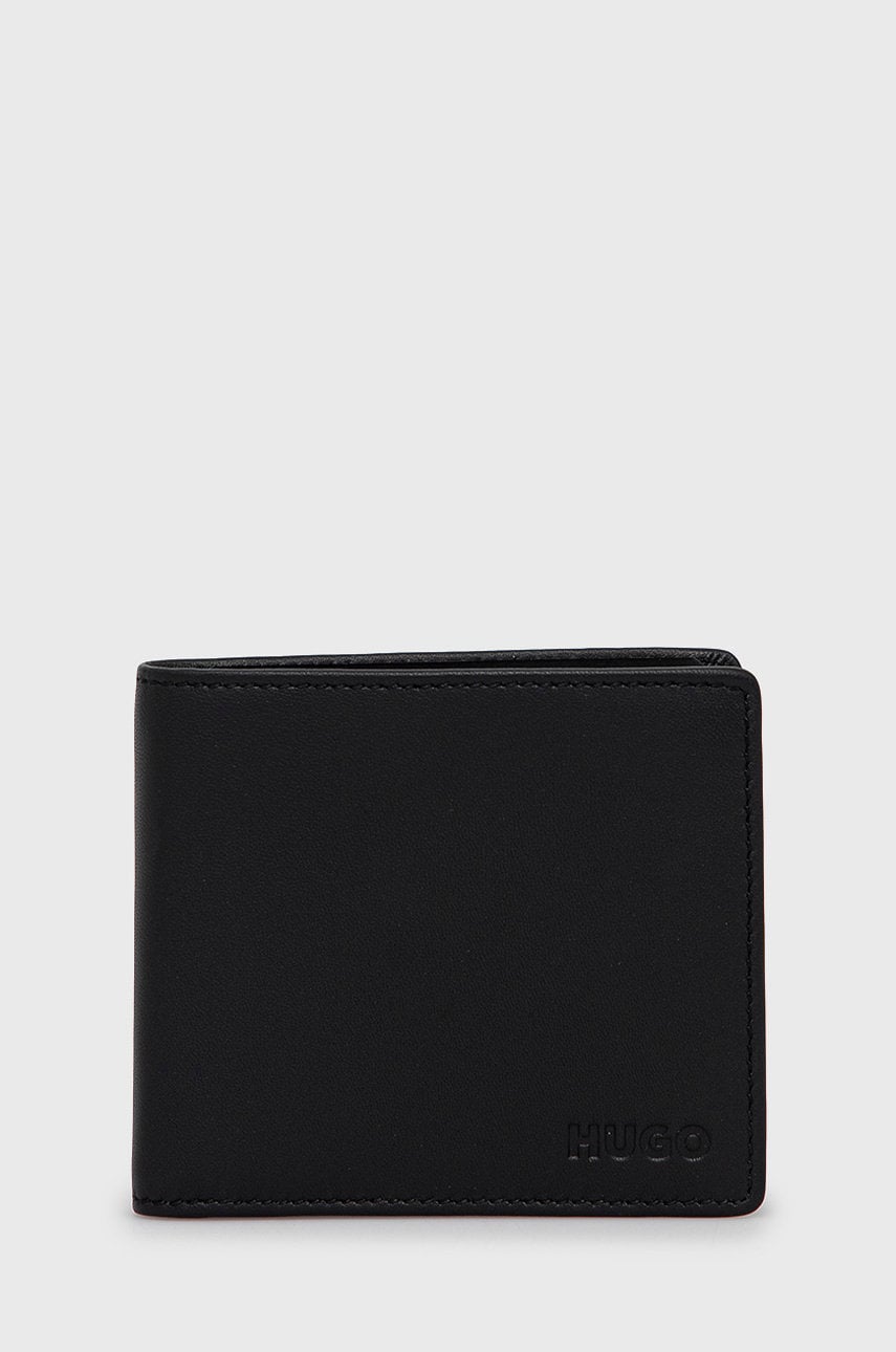 HUGO portofel de piele barbati, culoarea negru 50470760