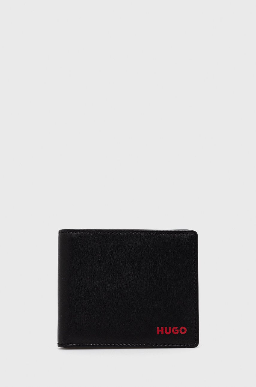 HUGO portofel de piele barbati, culoarea negru 50471612