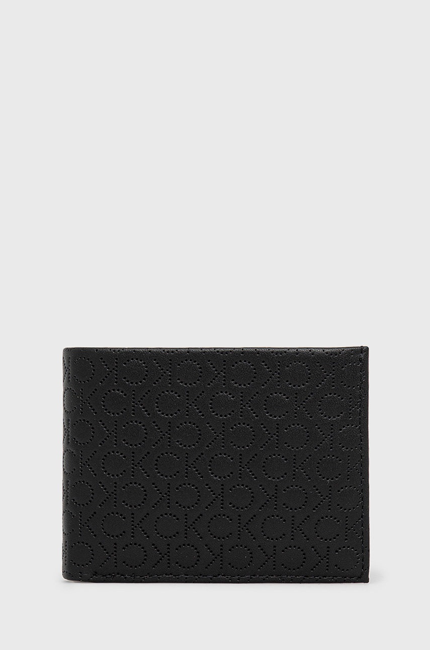 

Кожен портфейл Calvin Klein мъжки в черно, Черен