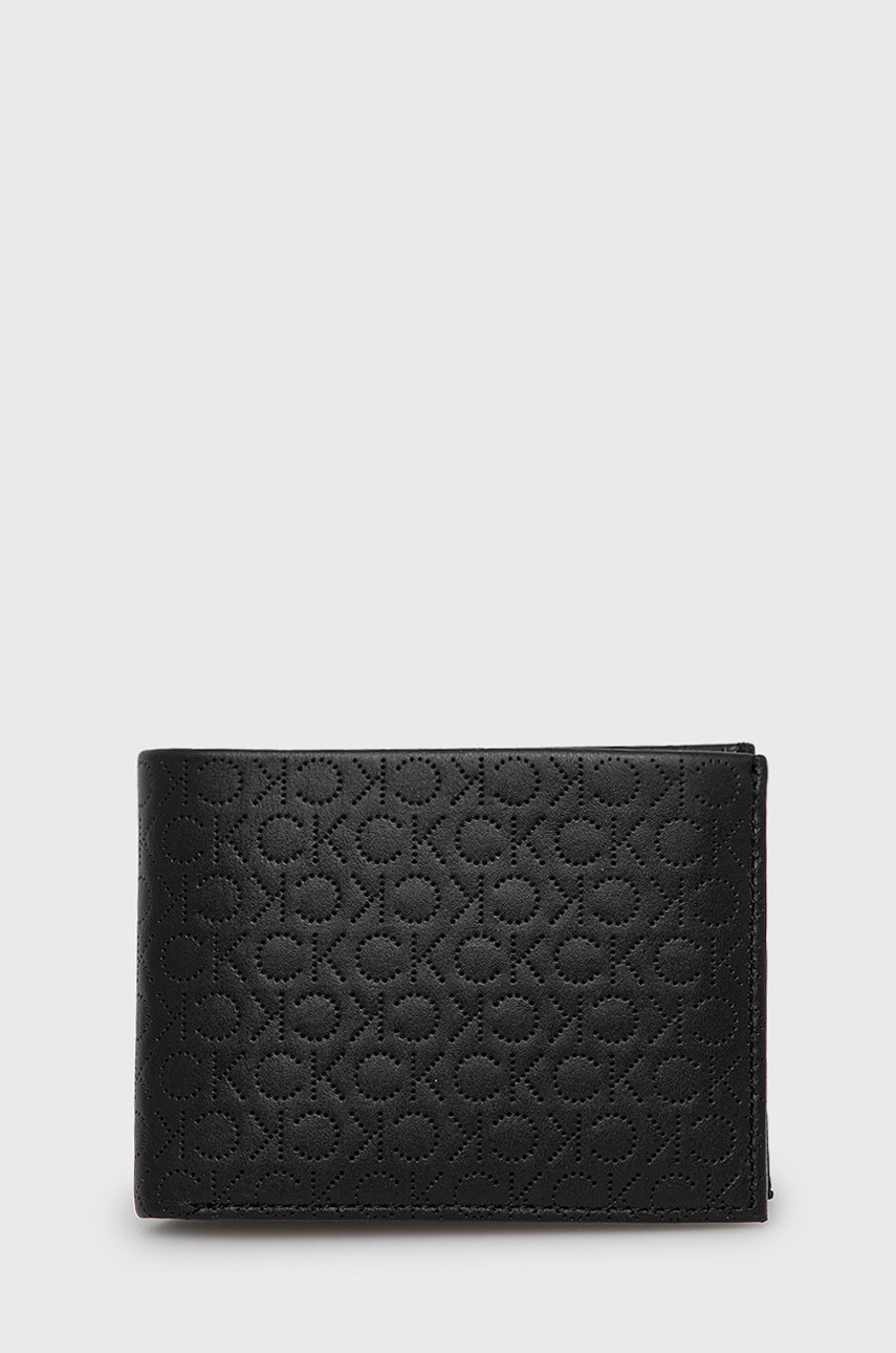 

Кожен портфейл Calvin Klein мъжки в черно, Черен