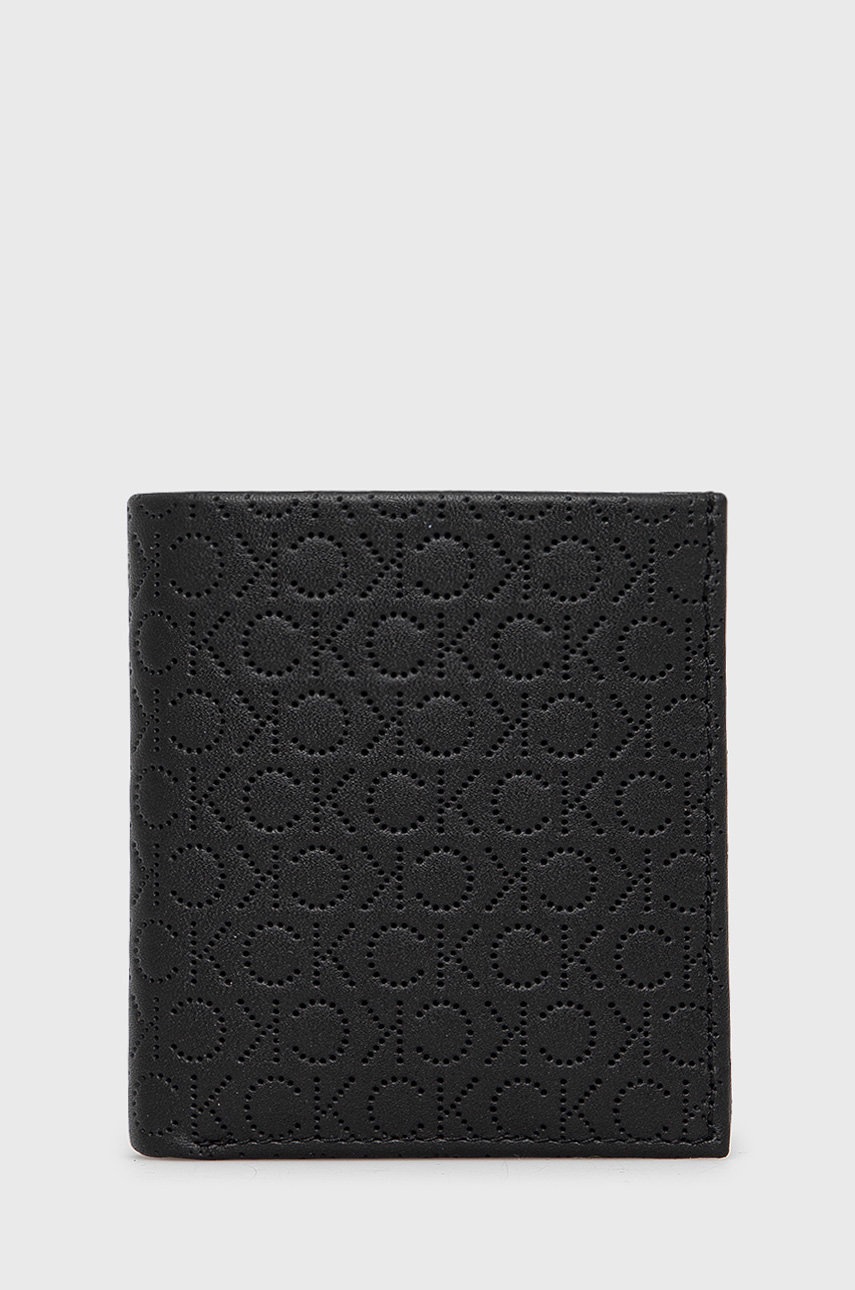 

Кожен портфейл Calvin Klein мъжки в черно, Черен