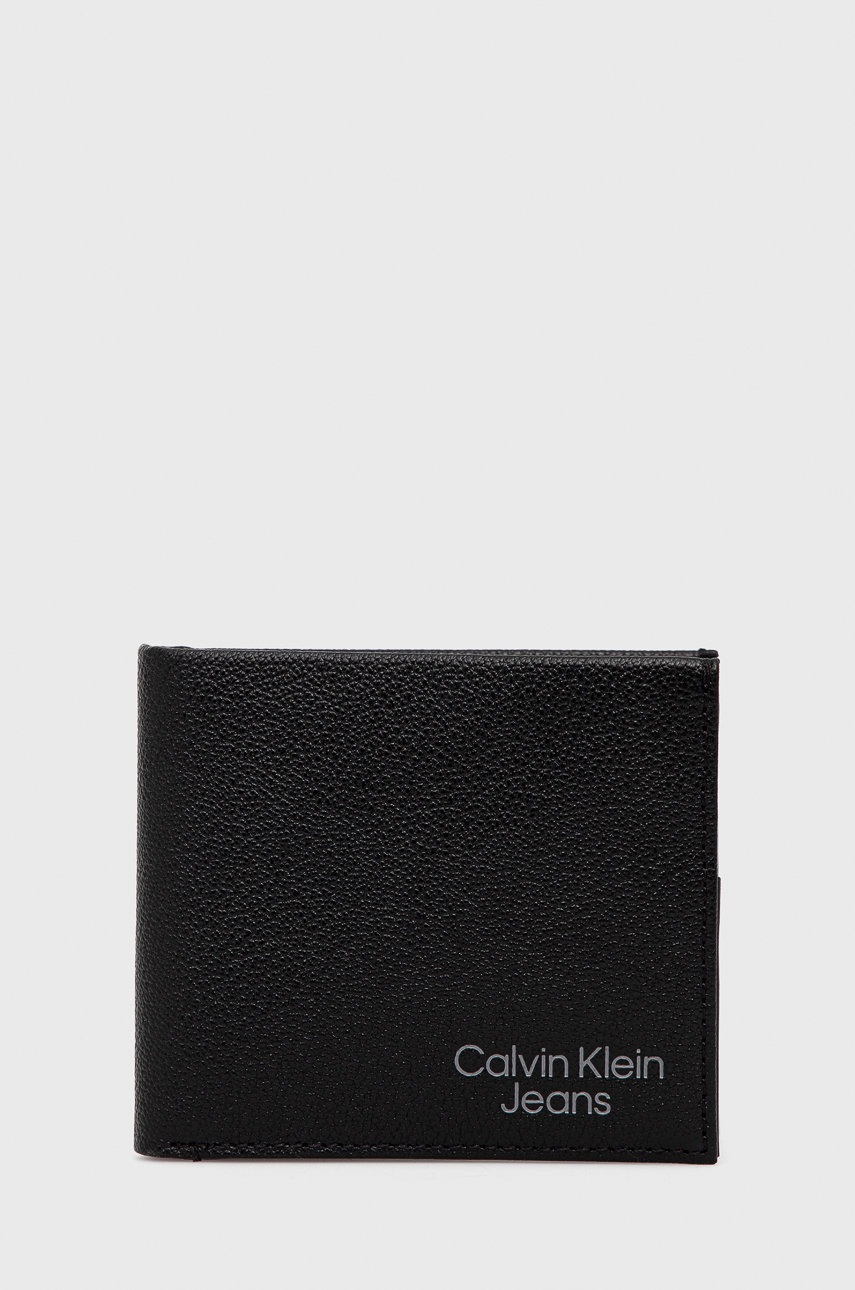 

Кожен портфейл Calvin Klein Jeans мъжки в черно, Черен