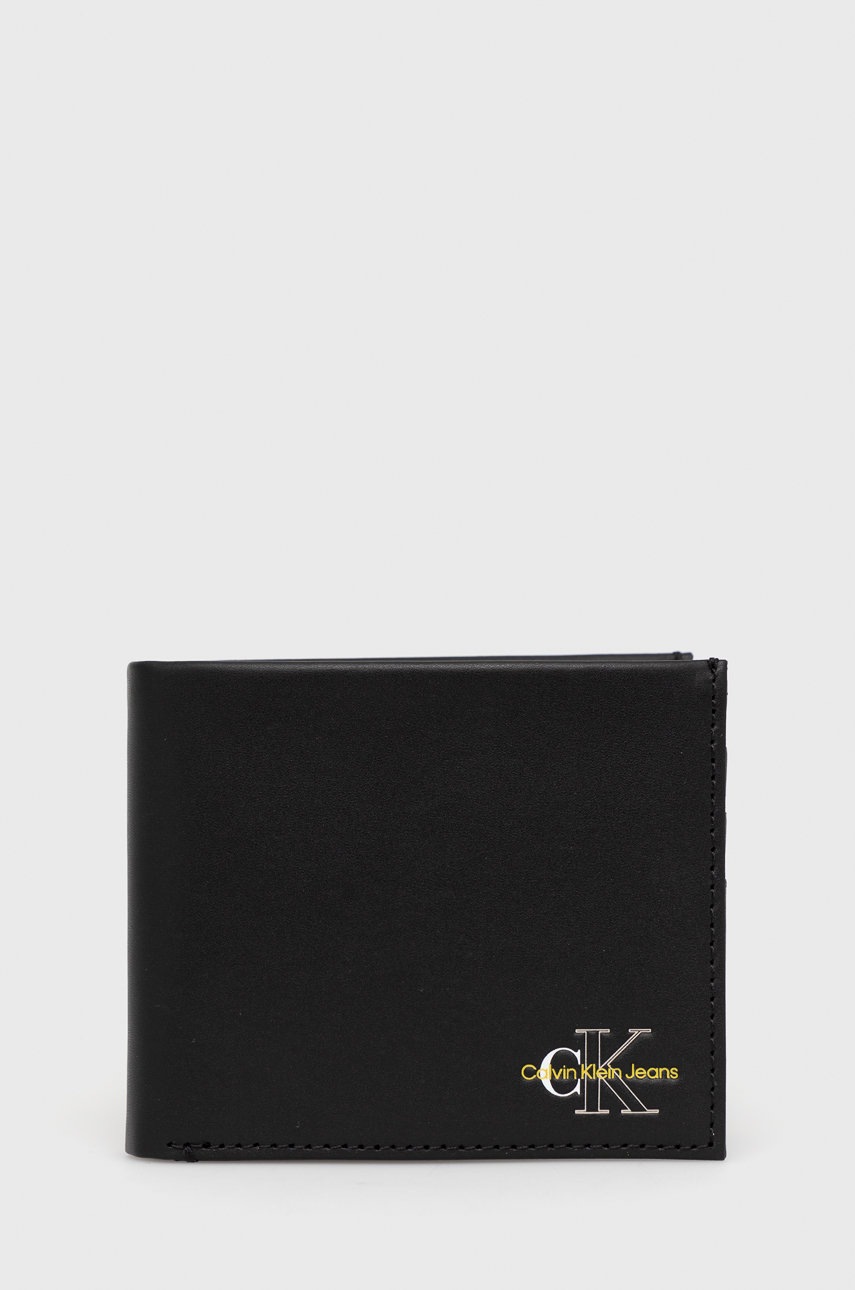 

Кожен портфейл Calvin Klein Jeans мъжки в черно, Черен