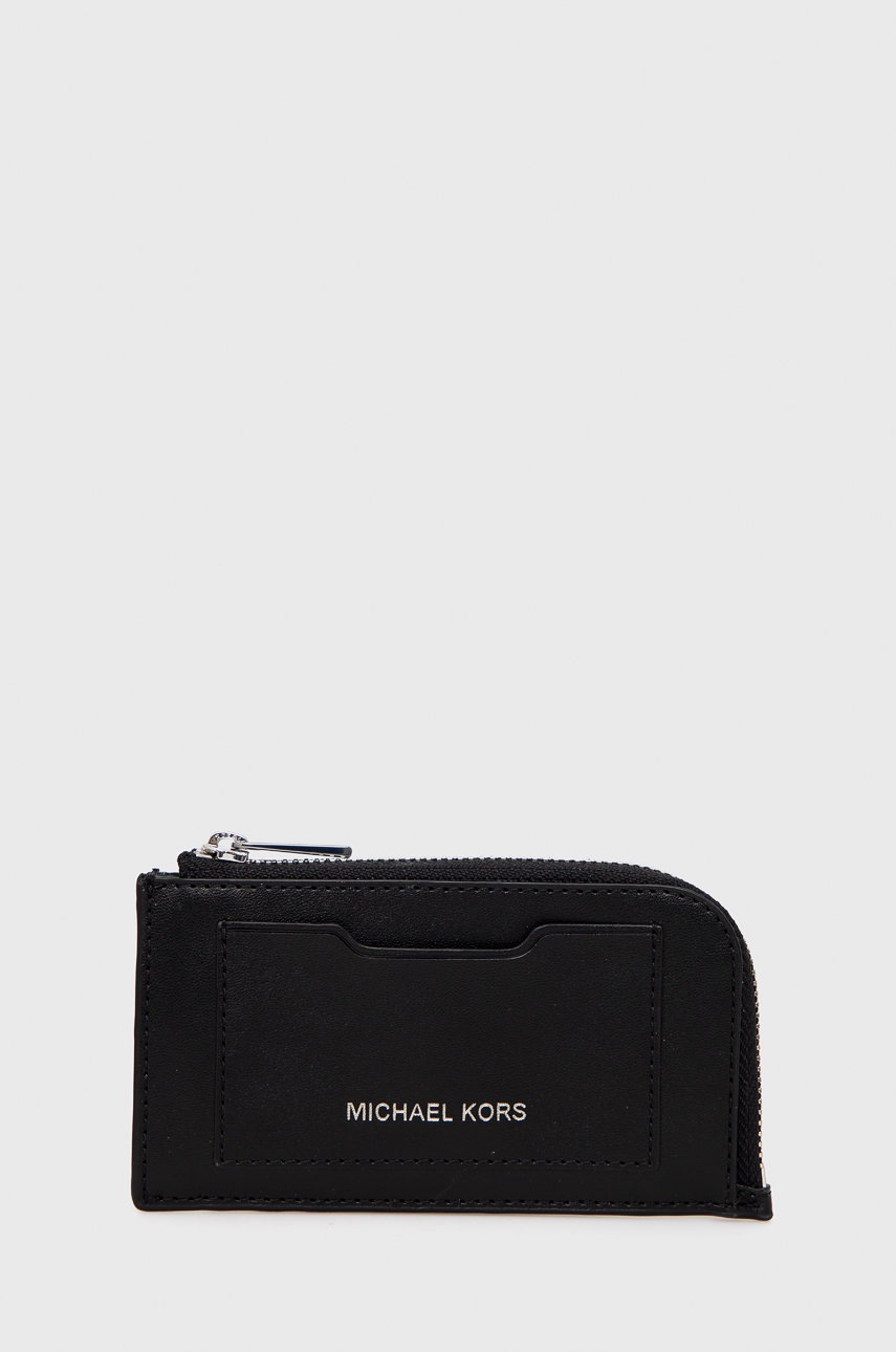 

Кожен портфейл Michael Kors мъжки в черно, Черен