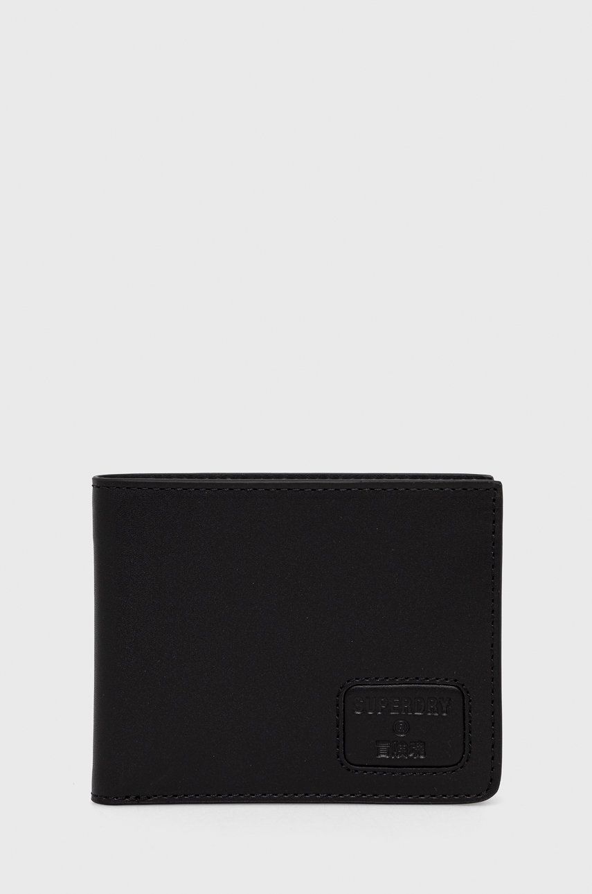 Superdry portfel skórzany męski kolor czarny