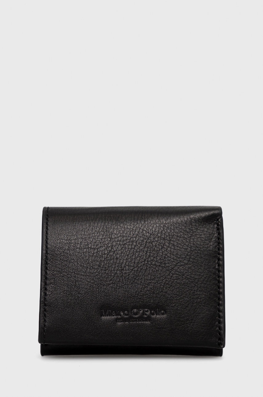 

Кожен портфейл Marc O'Polo мъжки в черно, Черен