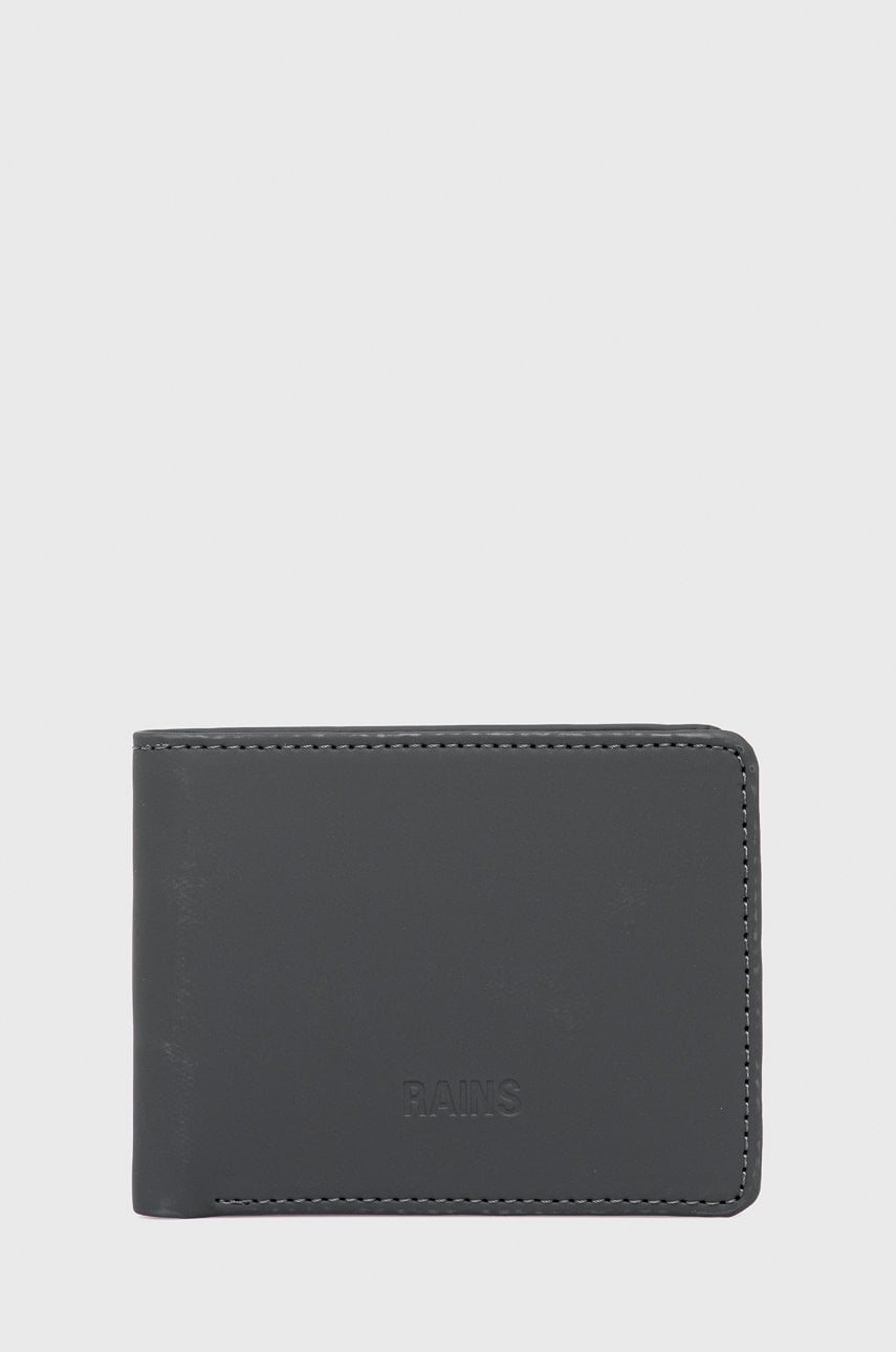 Rains portofel 16600 Folded Wallet culoarea gri