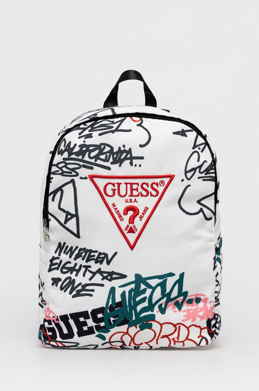 

Раница Guess в бяло голям размер с десен, Бял