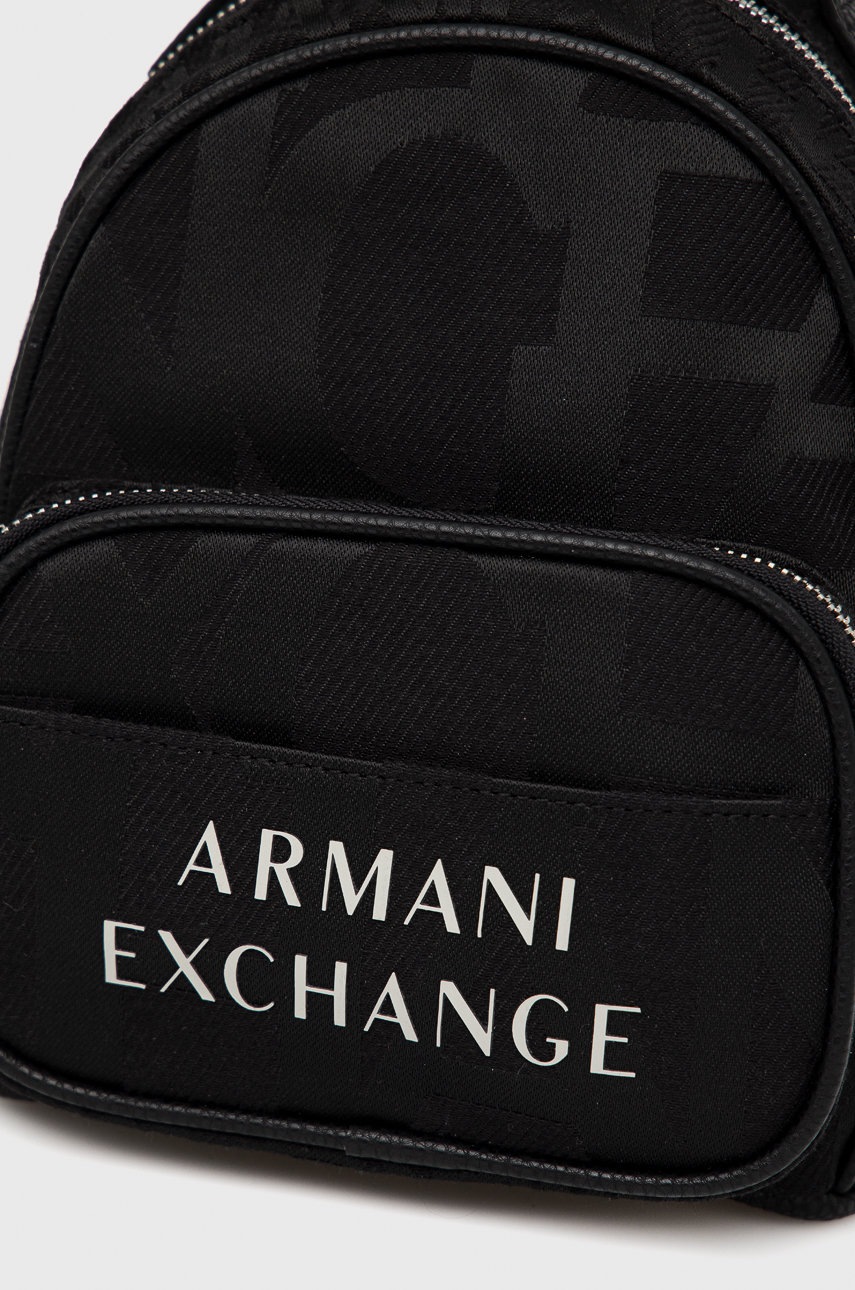 

Рюкзак Armani Exchange жіночий колір чорний малий з принтом