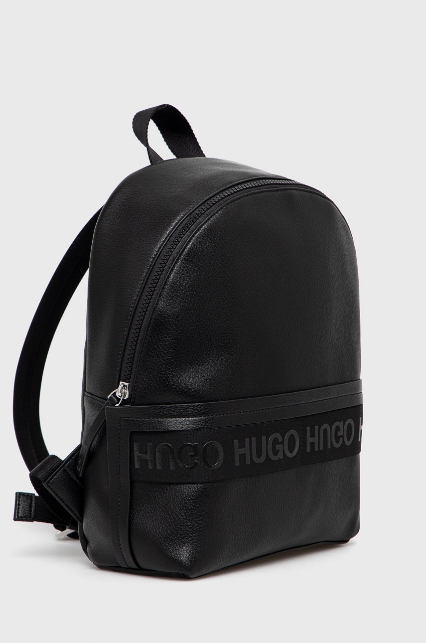 

Шкіряний рюкзак Hugo жіночий колір чорний великий гладкий